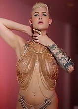 Tempting Danni posing in chains